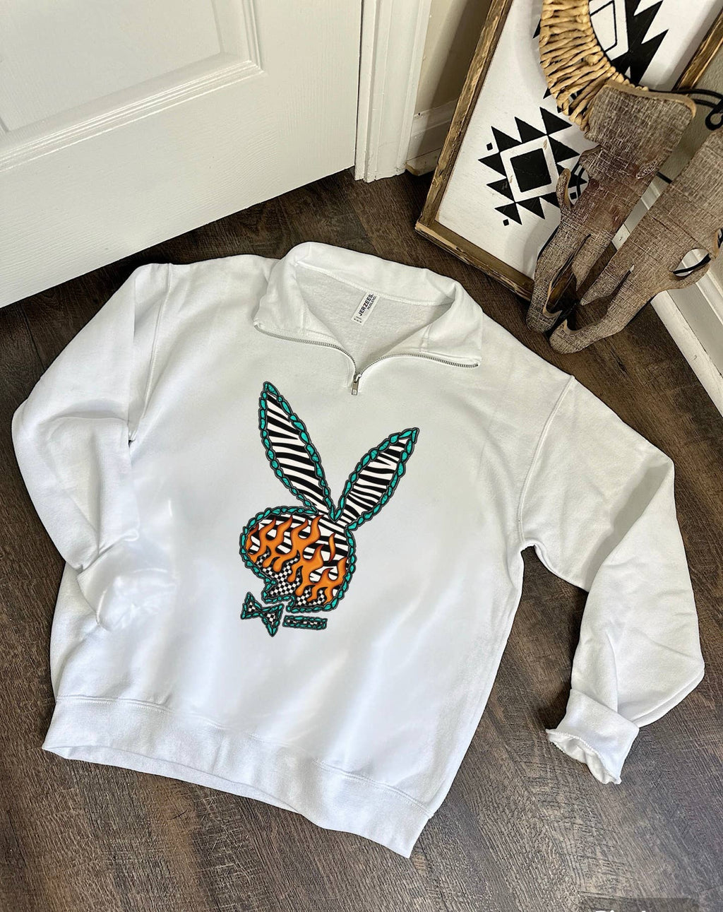 Western Bunny Quarter Zip - Rooted & Reckless Co.
