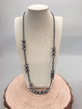 Western Burnished Faux Pearl & Rondelle Necklace — 30 Inch (with 3" Extender) - Rooted & Reckless Co.