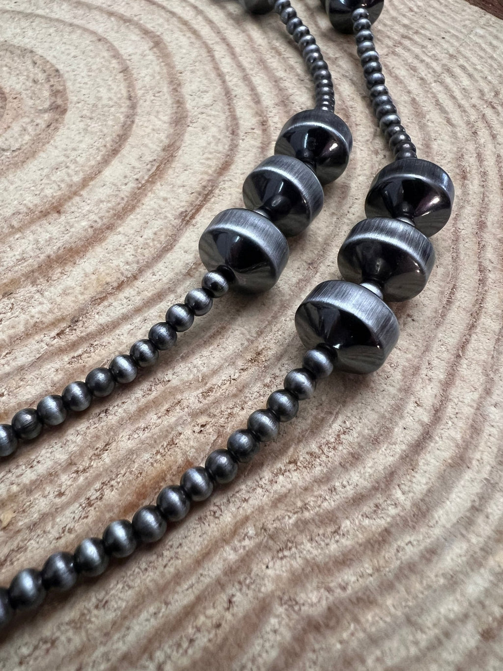 Western Burnished Faux Pearl & Rondelle Necklace — 30 Inch (with 3" Extender) - Rooted & Reckless Co.
