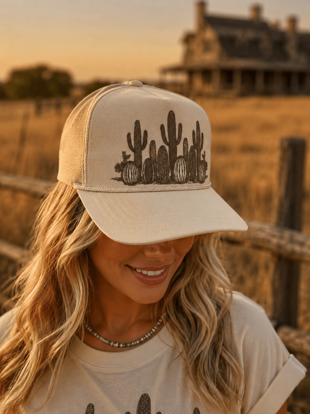 Western Cactus Garden Trucker Hat - Rooted & Reckless Co.