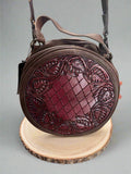 Western Canteen Genuine Leather Crossbody Bag — Hand-Tooled American Darling Full Grain Cowhide - Rooted & Reckless Co.