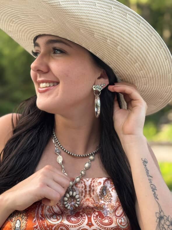 Western Card Theme Hoop Earrings with Playing Card Detail — 2" Drop - Rooted & Reckless Co.