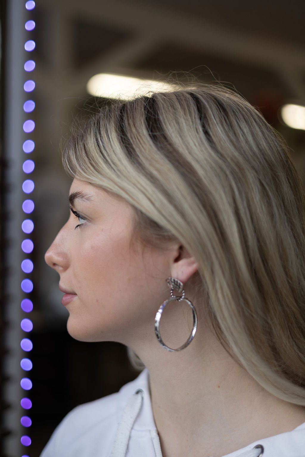 Western Card Theme Hoop Earrings with Playing Card Detail — 2" Drop - Rooted & Reckless Co.