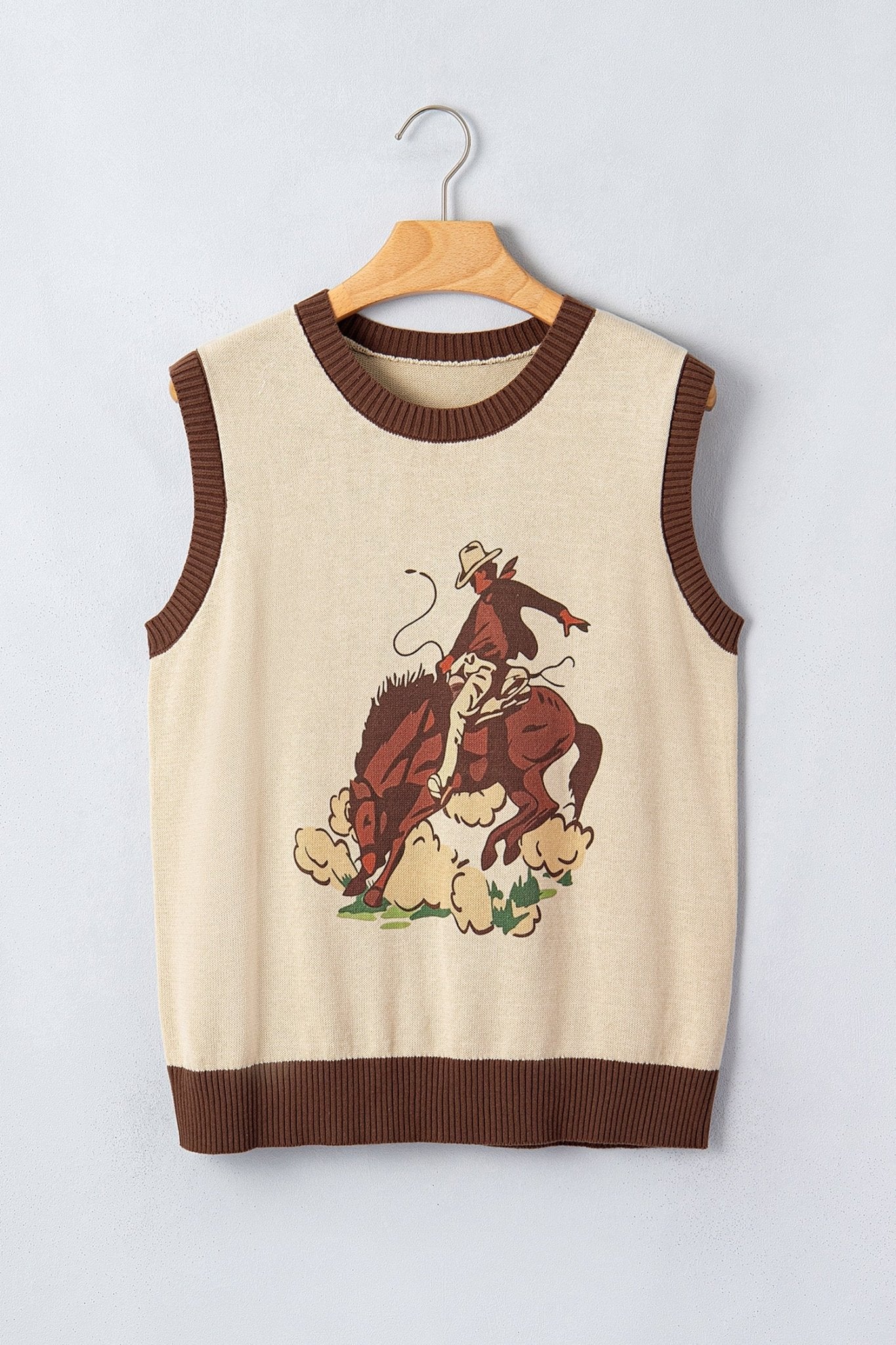 Western Colorblock Sleeveless Knit Vest - Rooted & Reckless Co.