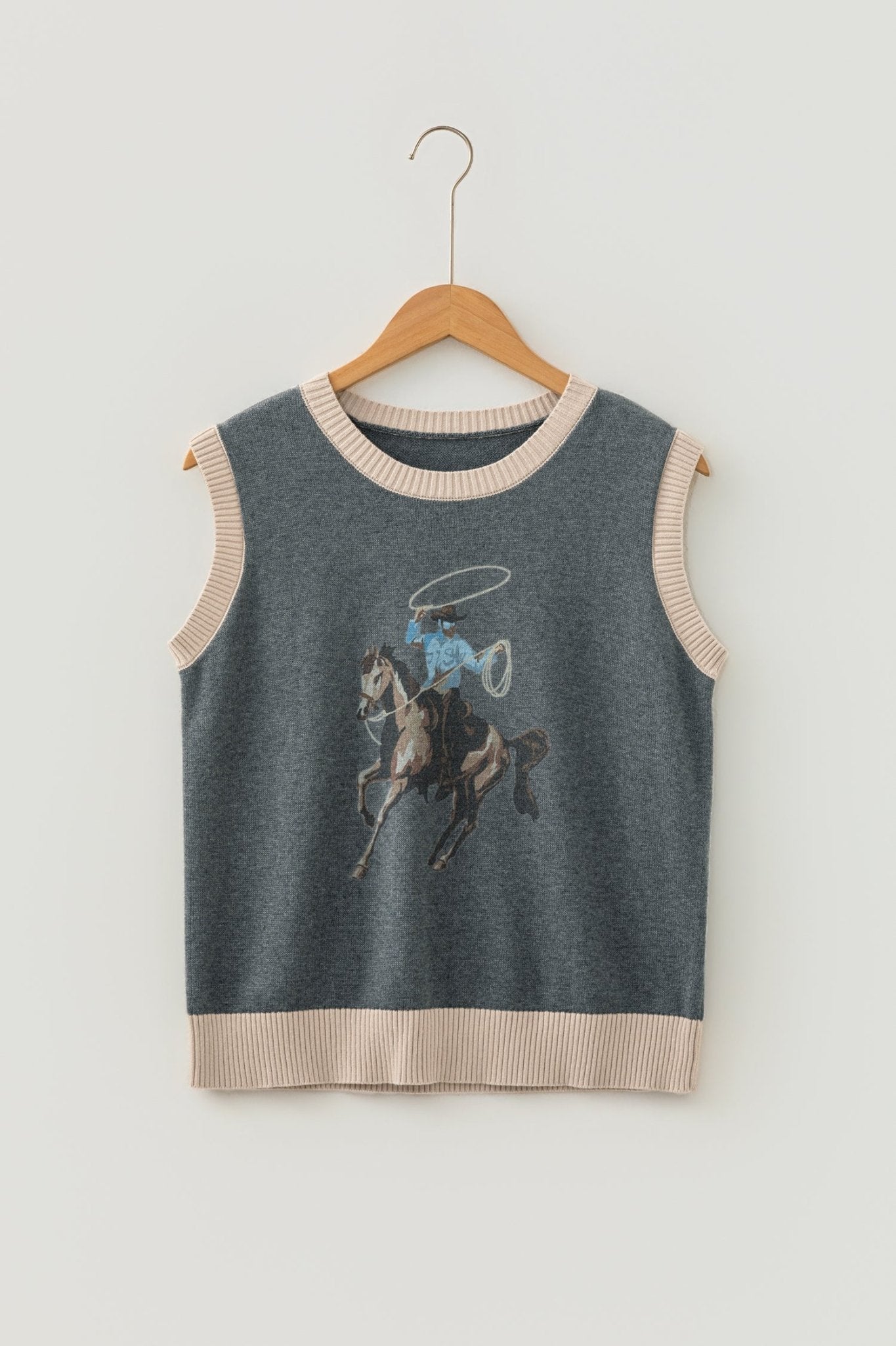 Western Colorblock Sleeveless Knit Vest - Rooted & Reckless Co.