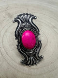 Western Concho Adjustable Ring with Faux Pink Stone — Everyday Southwestern Hand Statement - Rooted & Reckless Co.
