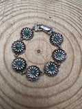 Western Concho & Faux Turquoise Magnetic Bracelet - Rooted & Reckless Co.