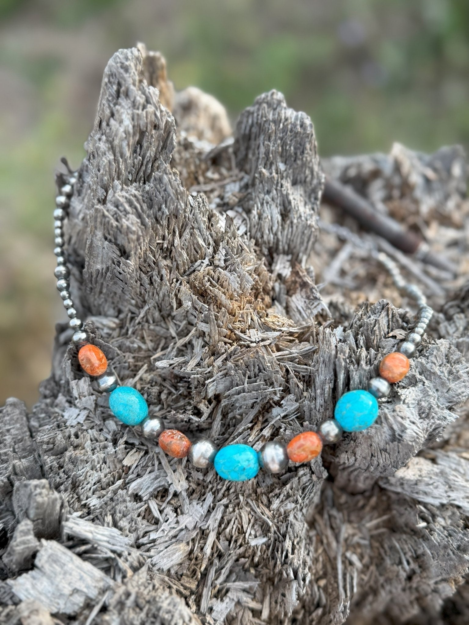 Western Coral Apple Beaded Necklace - Rooted & Reckless Co.