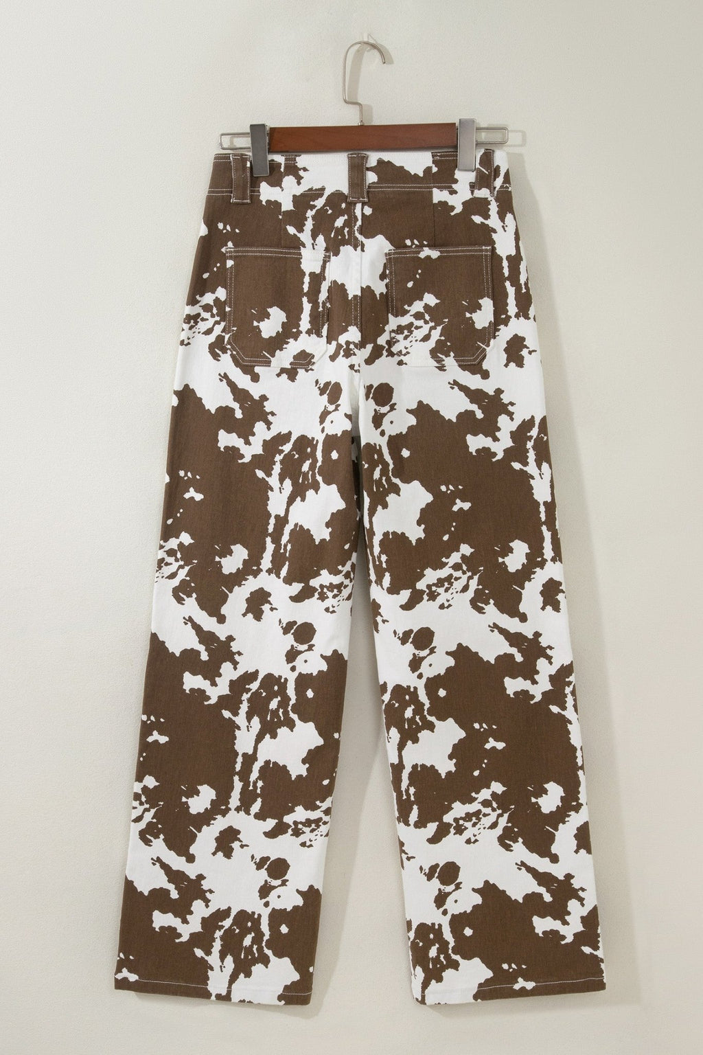 Western Cow Print High Waist Straight Leg Jeans - Rooted & Reckless Co.