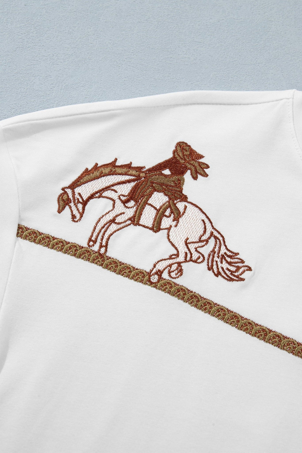 Western Cowboy & Cactus Embroidered Tee - Rooted & Reckless Co.