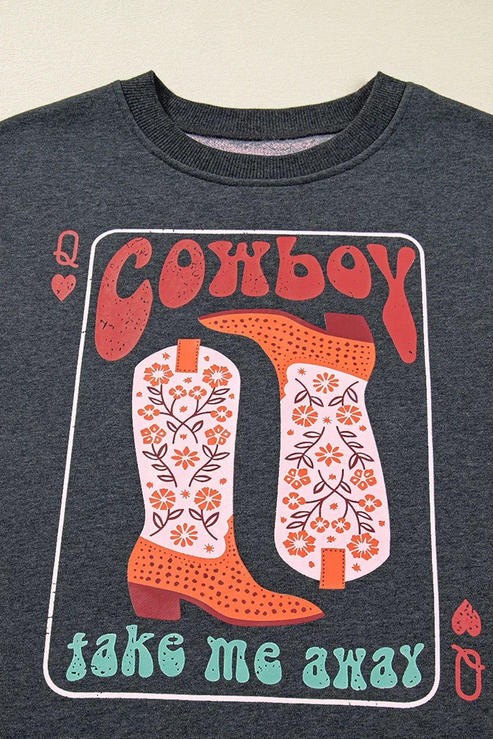 Western Cowboy Queen Drop Shoulder Sweatshirt - Rooted & Reckless Co.