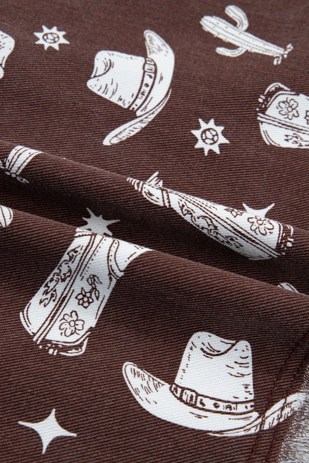 Western Cowgirl Cactus Raw Edge Denim Dress - Rooted & Reckless Co.