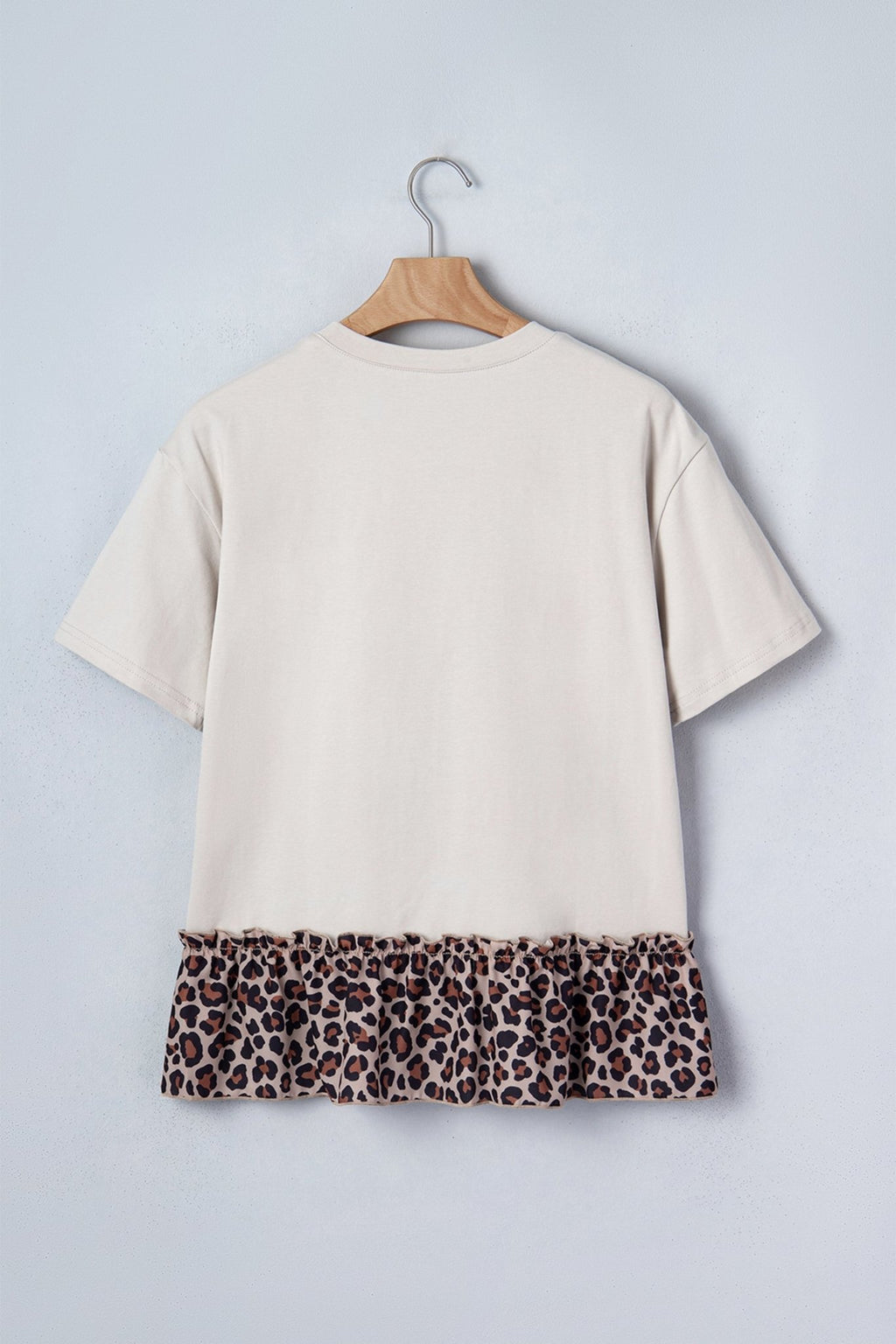 Western Cowgirl Leopard Patchwork Ruffle Hem T-Shirt - Rooted & Reckless Co.