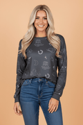 Western Crew Neck Long Sleeve Sweatshirt - Rooted & Reckless Co.
