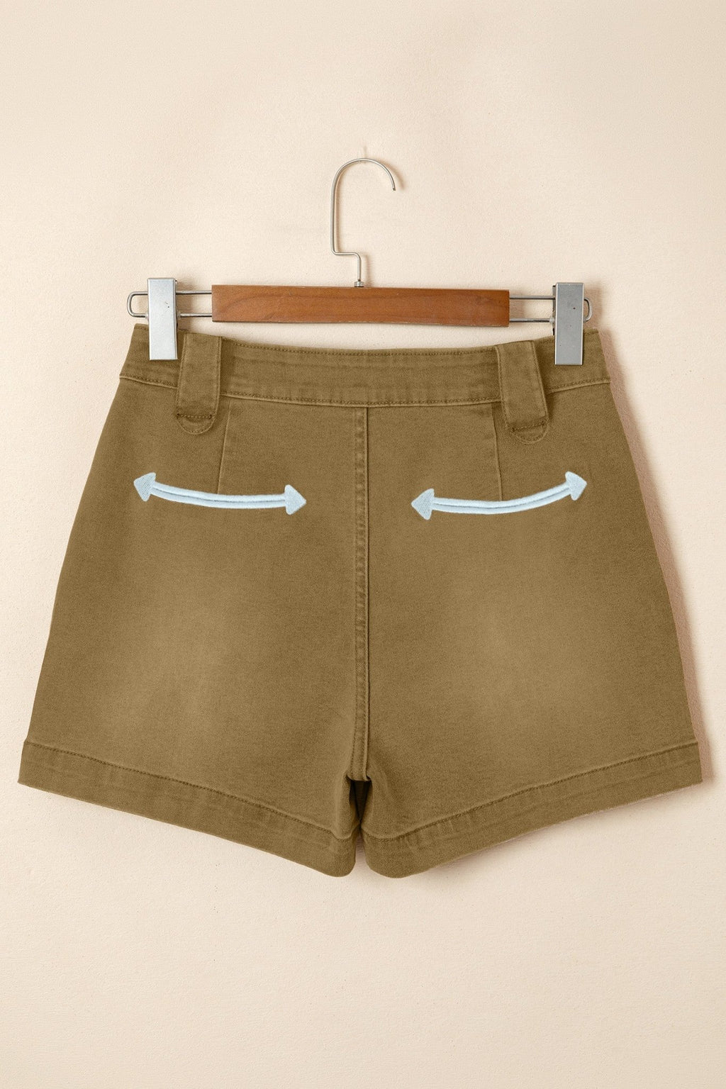Western Denim Arrow Embroidered High Waist Shorts - Rooted & Reckless Co.