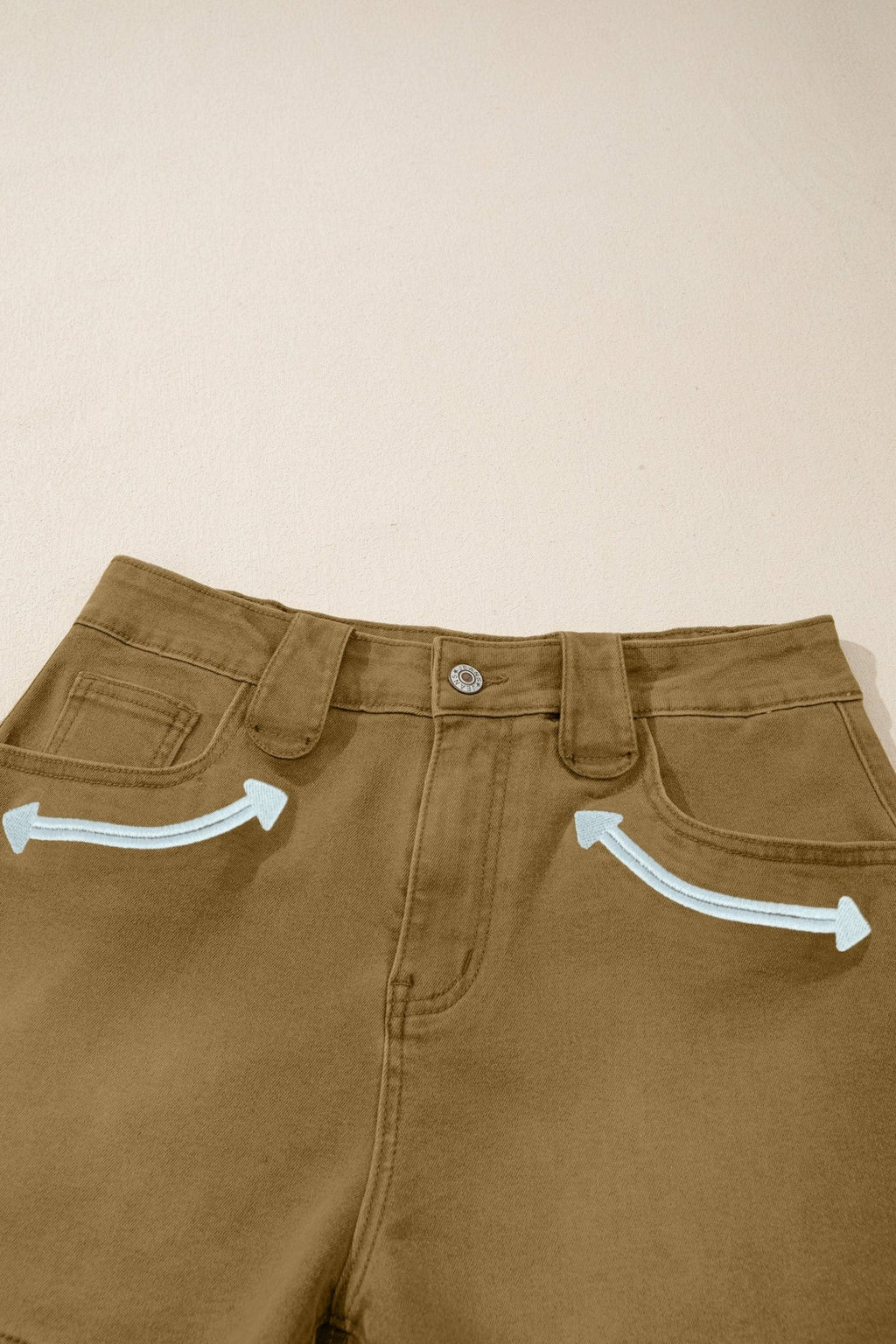 Western Denim Arrow Embroidered High Waist Shorts - Rooted & Reckless Co.