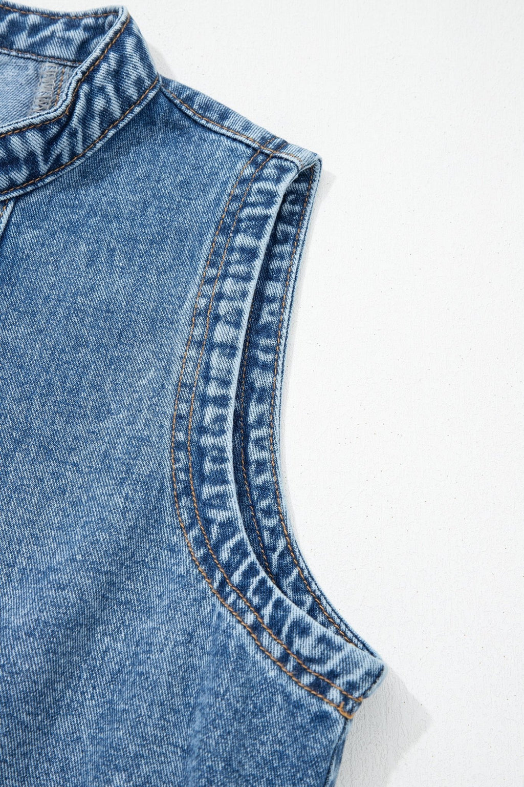 Western Denim Belted Button Down Sleeveless Dress - Rooted & Reckless Co.