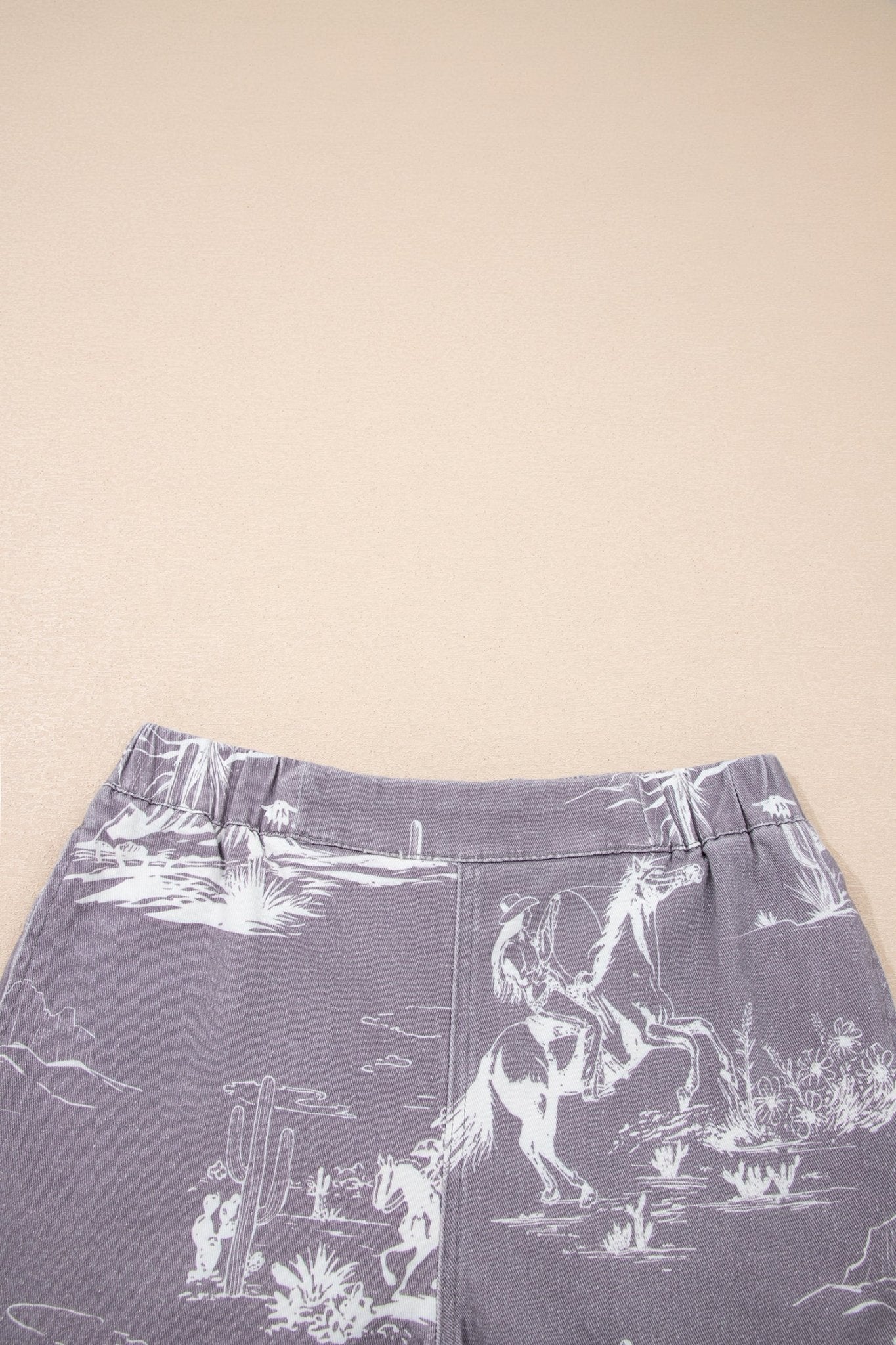 Western Denim Elastic Waist Shorts - Rooted & Reckless Co.