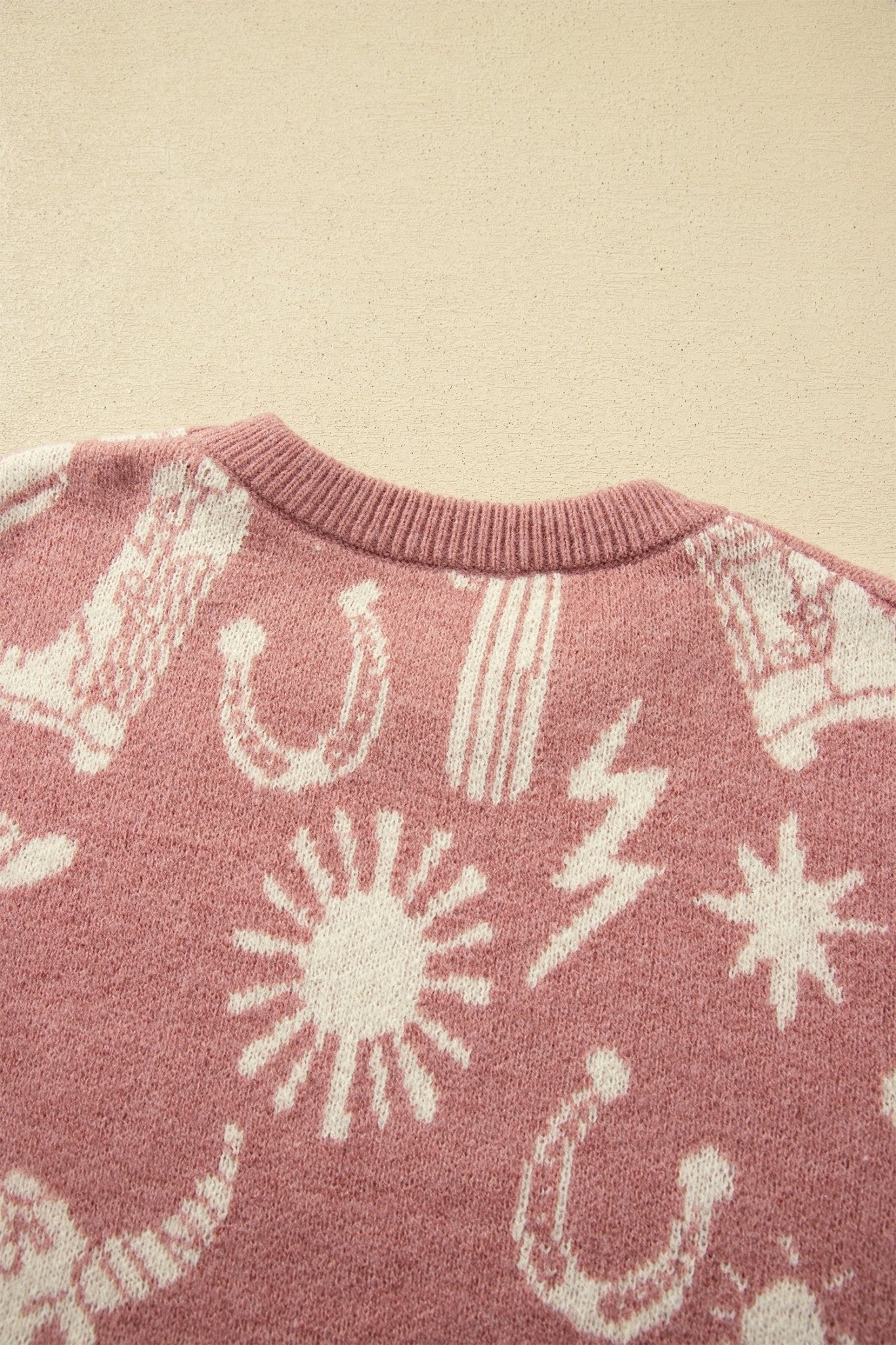 Western Drop Shoulder Long Sleeve Sweater - Rooted & Reckless Co.