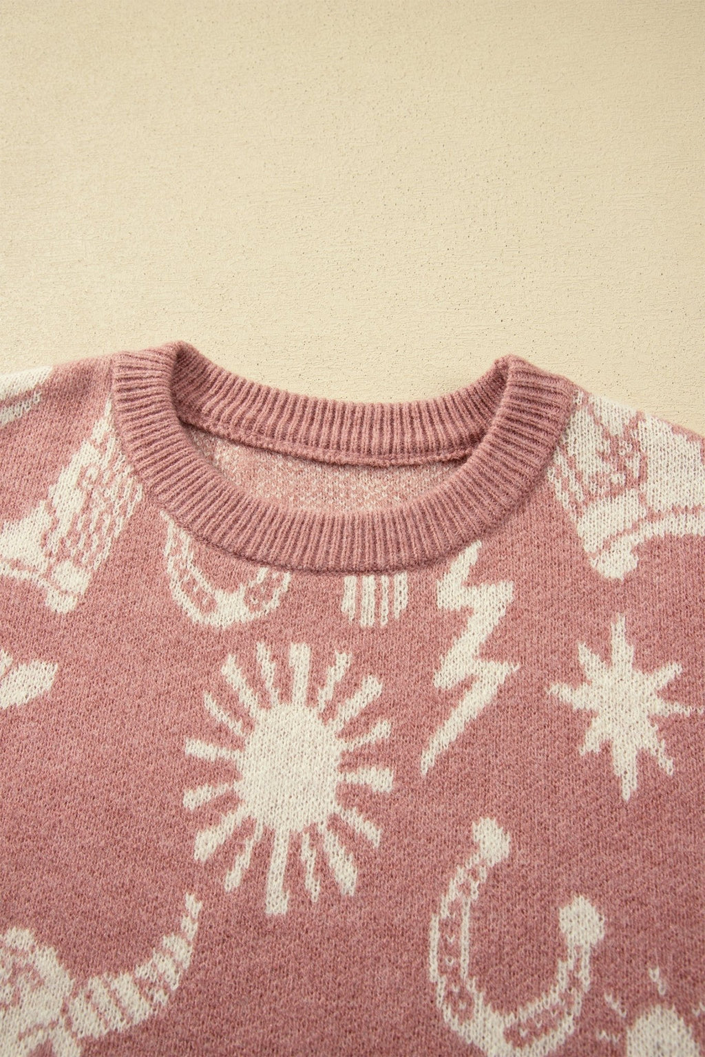 Western Drop Shoulder Long Sleeve Sweater - Rooted & Reckless Co.
