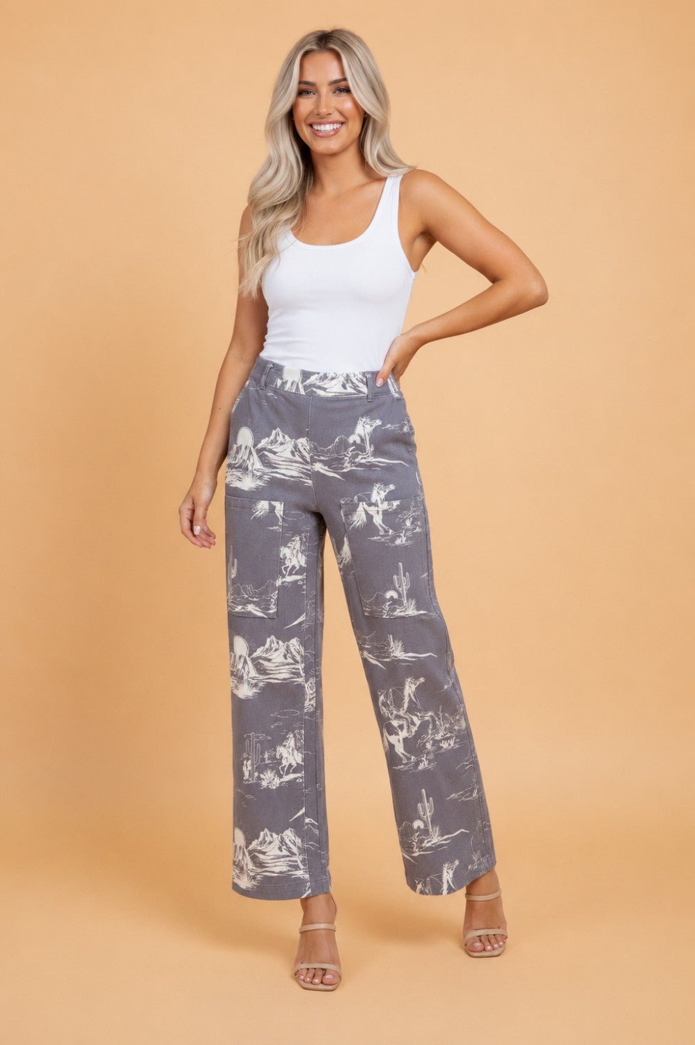 Western Elastic High Waist Straight Leg Jeans - Rooted & Reckless Co.