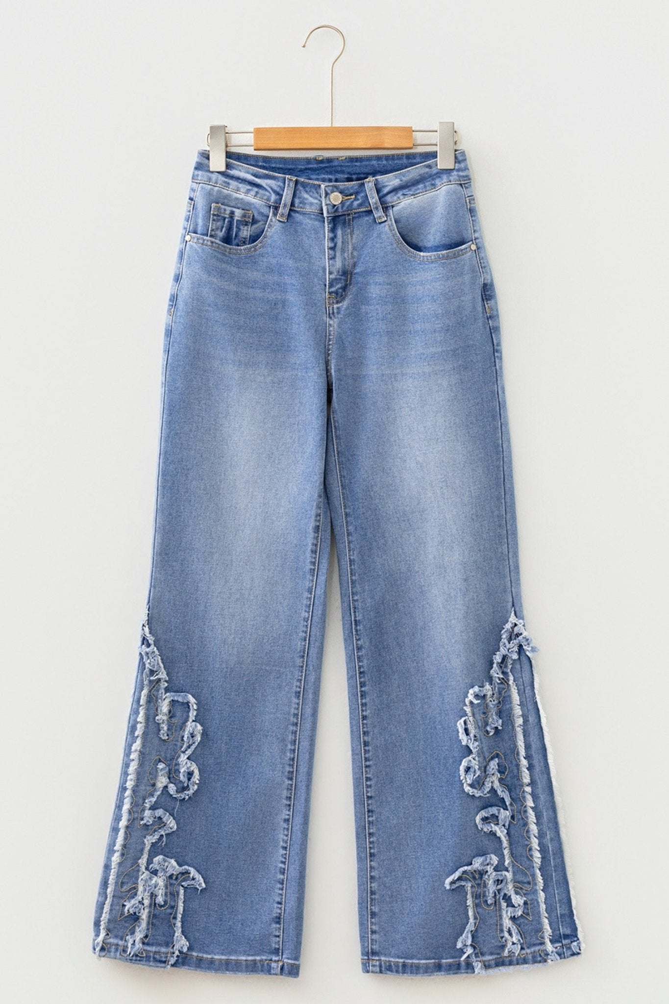 Western Embroidered Flare Leg Full Length Jeans - Rooted & Reckless Co.