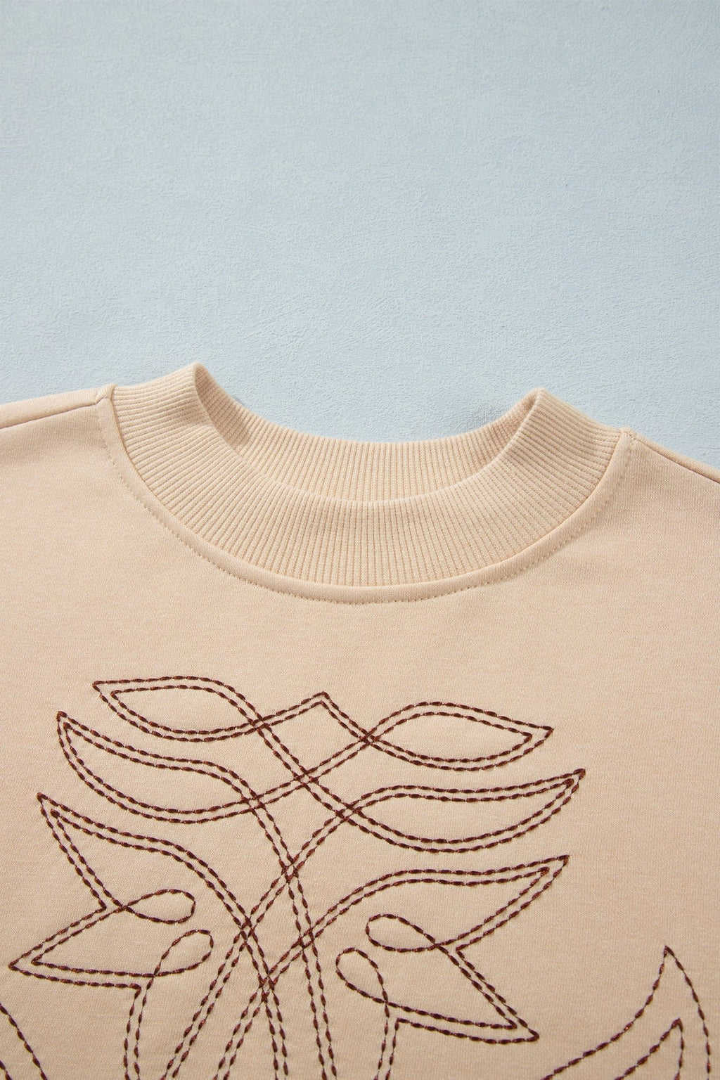 Western Embroidered Round Neck Long Sleeve Sweatshirt - Rooted & Reckless Co.