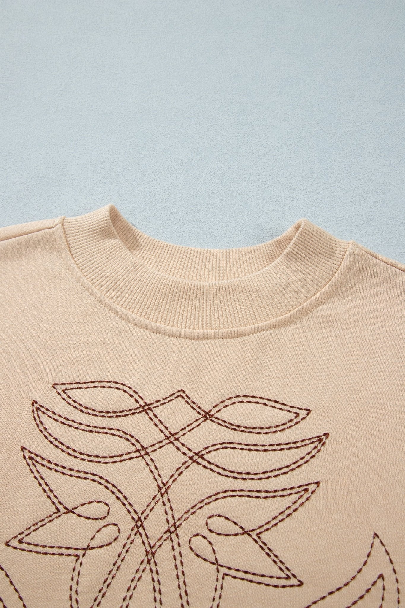 Western Embroidered Round Neck Long Sleeve Sweatshirt - Rooted & Reckless Co.