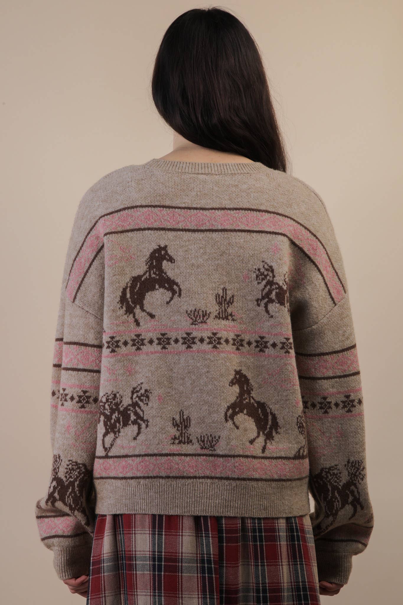 Western Express Knit Sweater - Small Mauve remains - Rooted & Reckless Co.