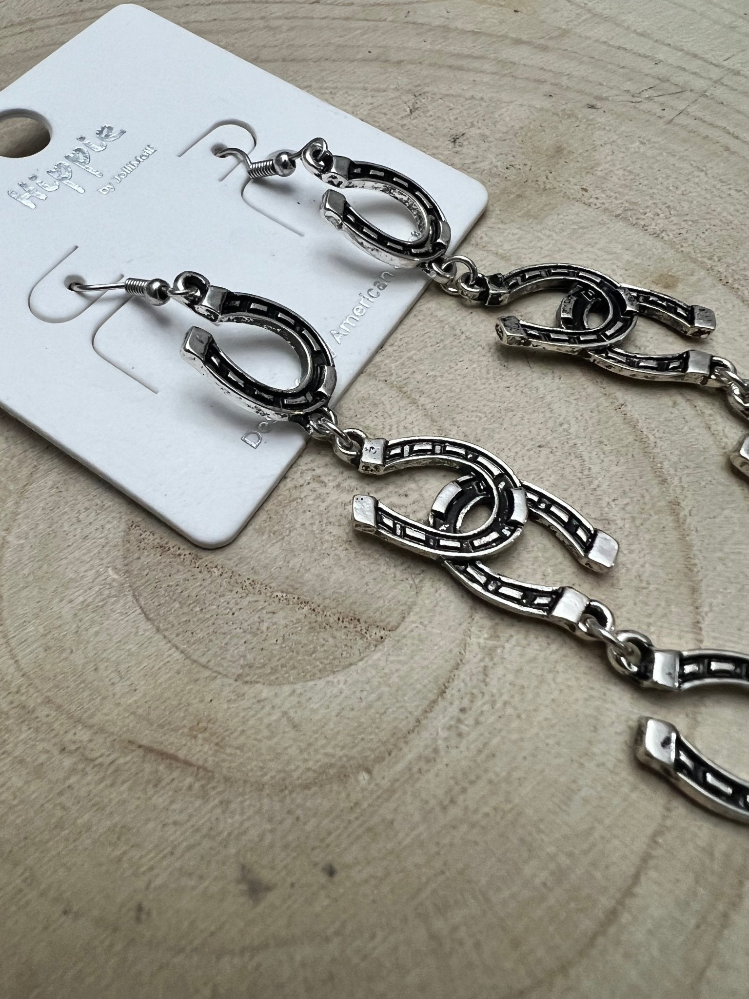 Western Fashion Horseshoe Dangle Earrings — Bold 3½" Statement Drop - Rooted & Reckless Co.
