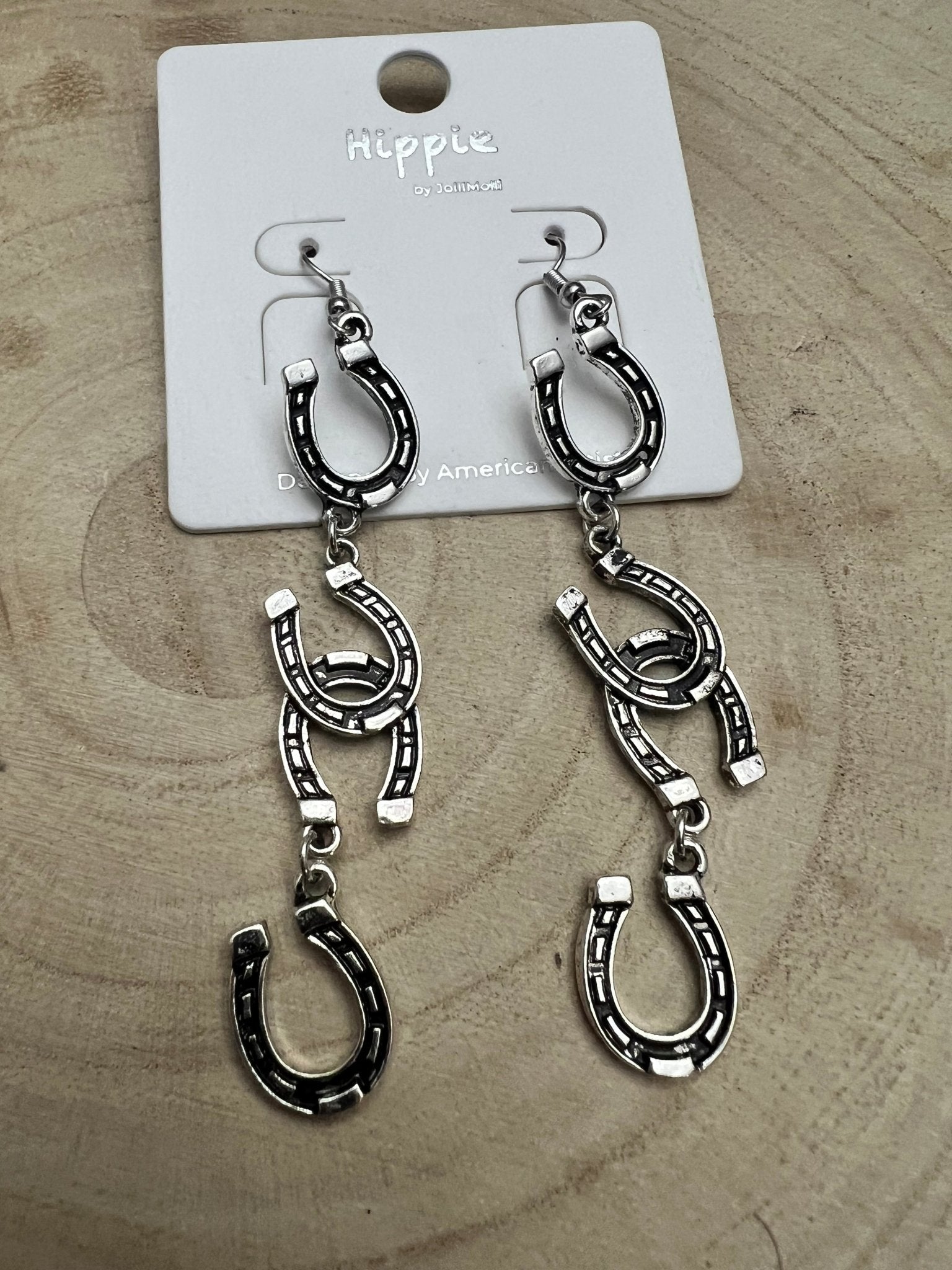 Western Fashion Horseshoe Dangle Earrings — Bold 3½" Statement Drop - Rooted & Reckless Co.