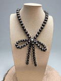 Western Faux Bow Pearl Necklace — 10mm Faux Sterling Pearls (16 Inch) - Rooted & Reckless Co.