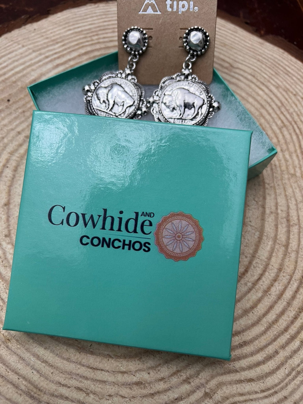 Western Faux Buffalo Coin Stud Earrings — Petite Western Studs - Rooted & Reckless Co.