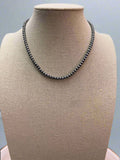 Western Faux Silver Pearl Choker — 4mm Navajo-Style Bead Necklace (12 Inch + Extender) - Rooted & Reckless Co.