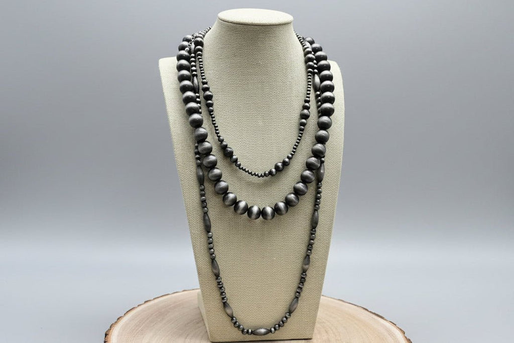 Western Faux Sterling Pearl 3-Piece Necklace Set — 18", 22", 26" Layered Trio - Rooted & Reckless Co.
