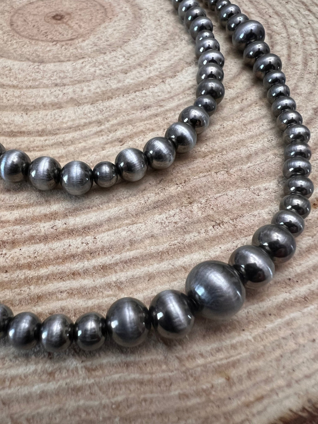 Western Faux Sterling Pearl Necklace Set — 18" & 22" Graduated Bead Duo (5/6/8mm) - Rooted & Reckless Co.