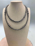 Western Faux Sterling Pearl Necklace Set — 18" & 22" Graduated Bead Duo (5/6/8mm) - Rooted & Reckless Co.