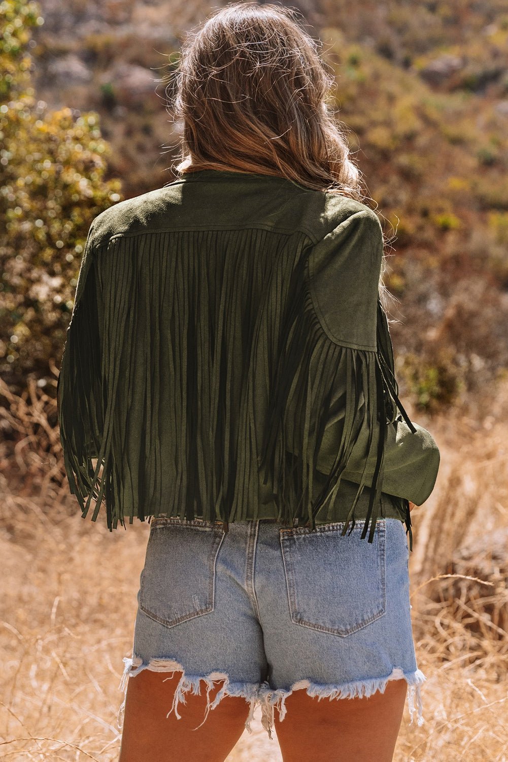 Western Faux Suede Fringe Cropped Jacket - Rooted & Reckless Co.
