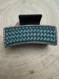 Western Faux Turquoise Cluster Hair Claw Clip — 3" Southwestern Statement - Rooted & Reckless Co.
