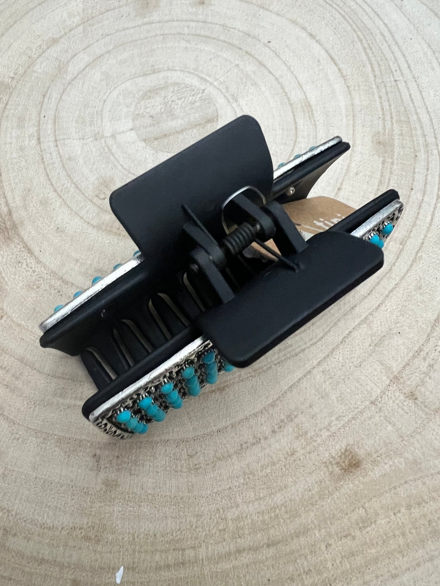 Western Faux Turquoise Cluster Hair Claw Clip — 3" Southwestern Statement - Rooted & Reckless Co.
