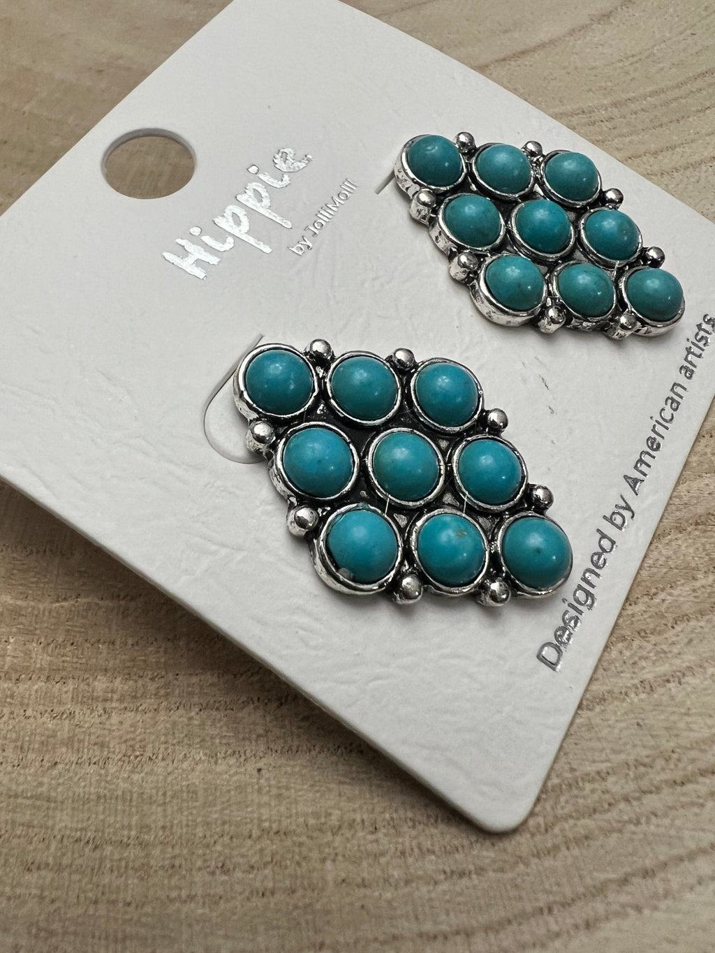 Western Faux Turquoise Cluster Post Earrings — Petite 1" Drop - Rooted & Reckless Co.
