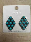 Western Faux Turquoise Cluster Post Earrings — Petite 1" Drop - Rooted & Reckless Co.