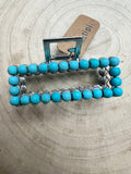 Western Faux Turquoise Rectangle Hair Claw Clip — 2.5" Southwestern Statement - Rooted & Reckless Co.