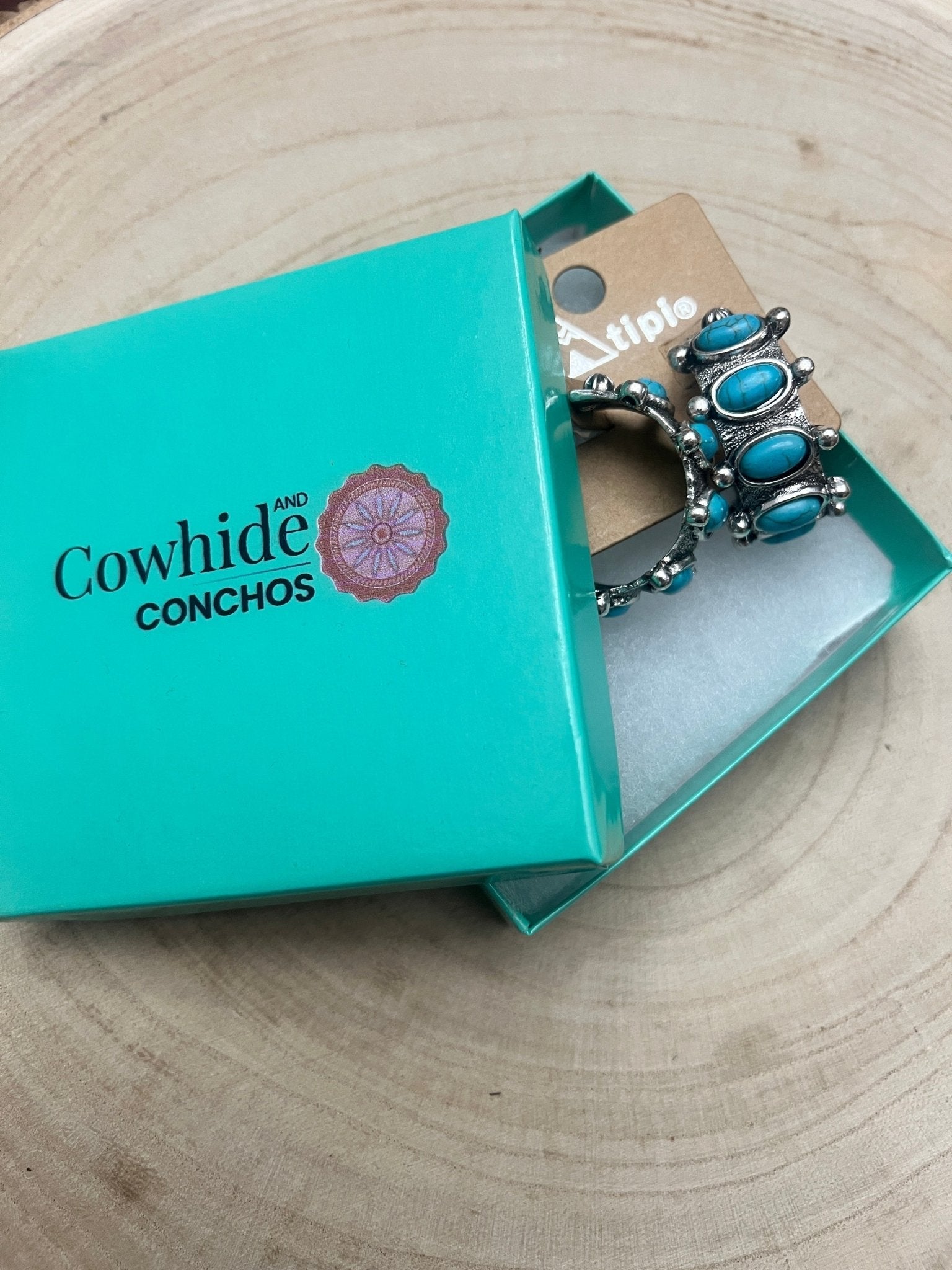 Western Faux Turquoise Small Hoop Earrings — Oxidized Silver 1½" Drop - Rooted & Reckless Co.