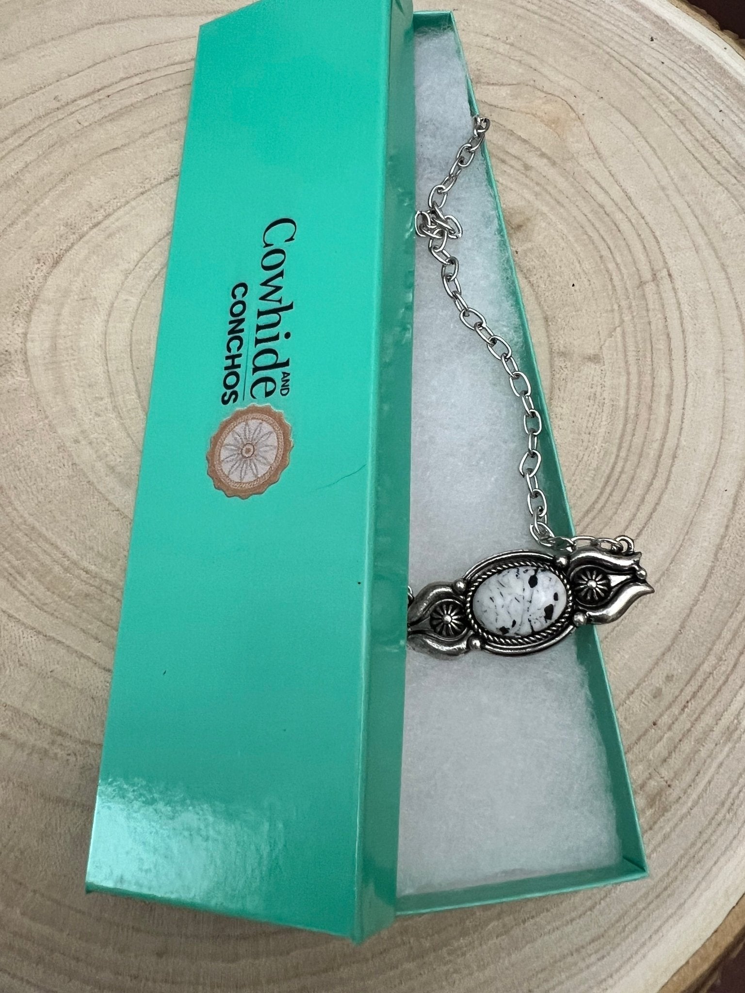 Western Faux White Buffalo Bar Necklace — 18 Inch with Extender - Rooted & Reckless Co.