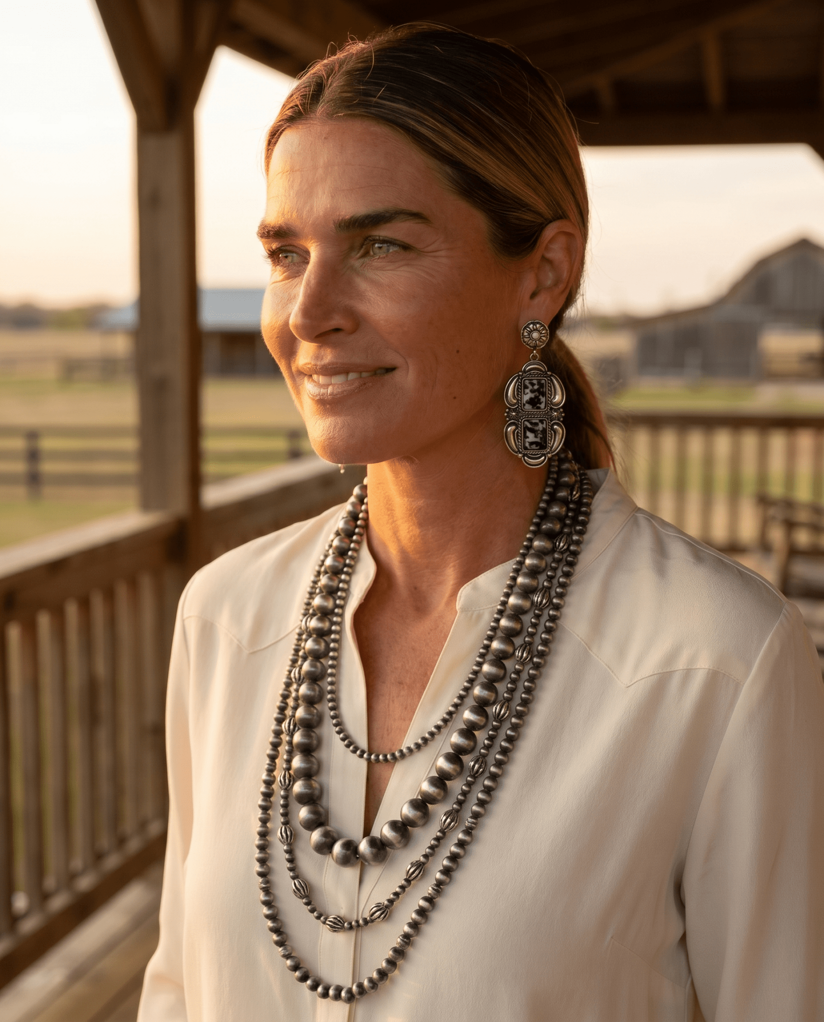 Western Faux White Buffalo Drop Earrings — Authentic Southwestern Statement - Rooted & Reckless Co.