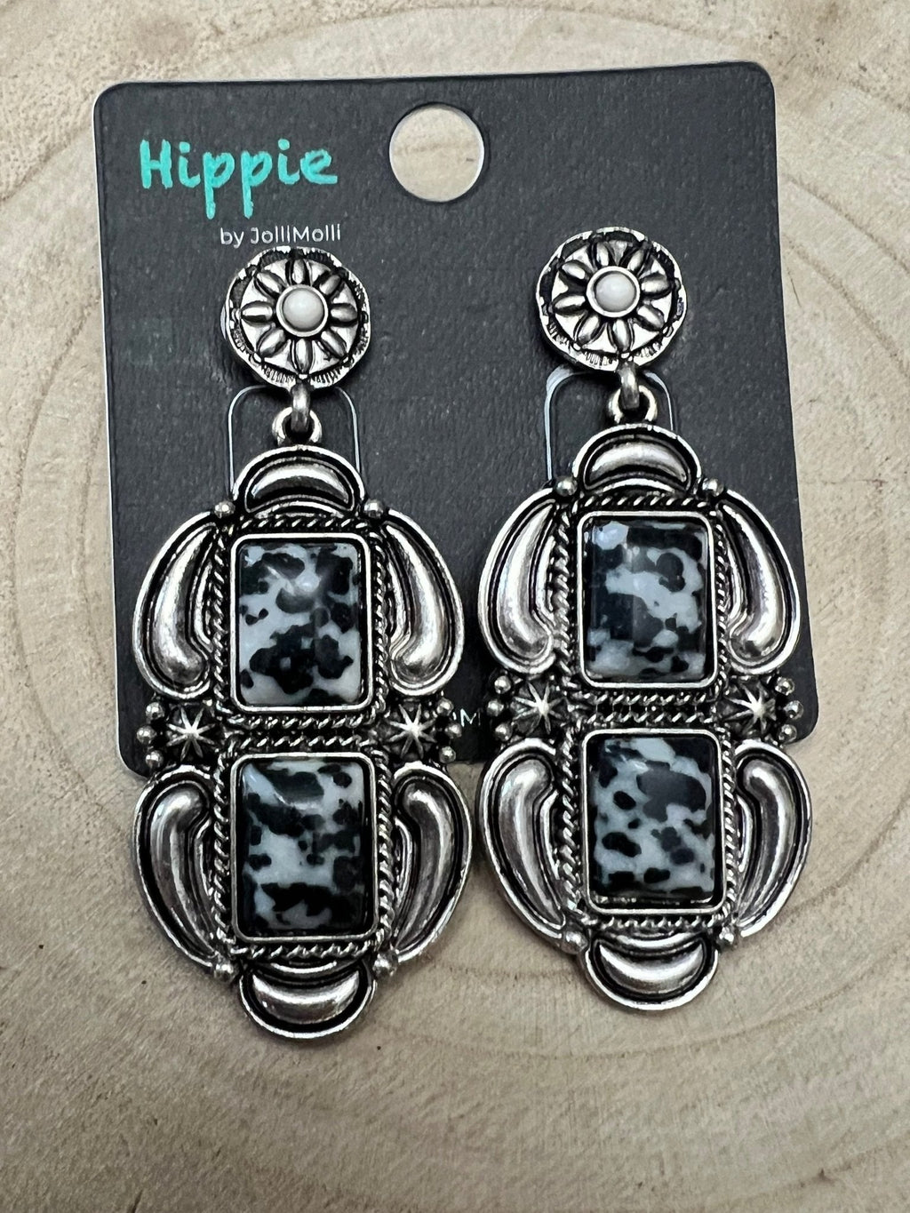 Western Faux White Buffalo Drop Earrings — Authentic Southwestern Statement - Rooted & Reckless Co.
