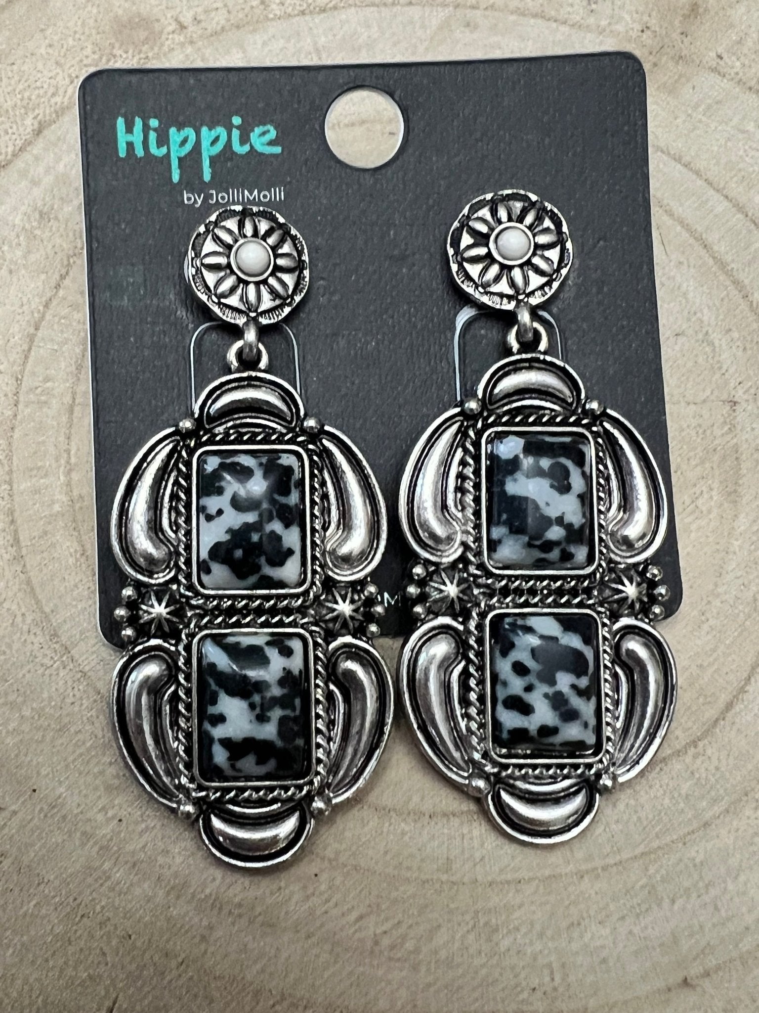 Western Faux White Buffalo Drop Earrings — Authentic Southwestern Statement - Rooted & Reckless Co.