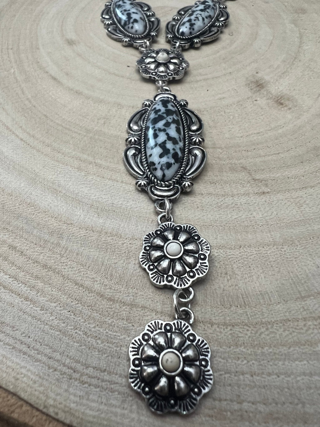 Western Faux White Buffalo Lariat Statement Necklace — 24 Inch Bold Statement - Rooted & Reckless Co.