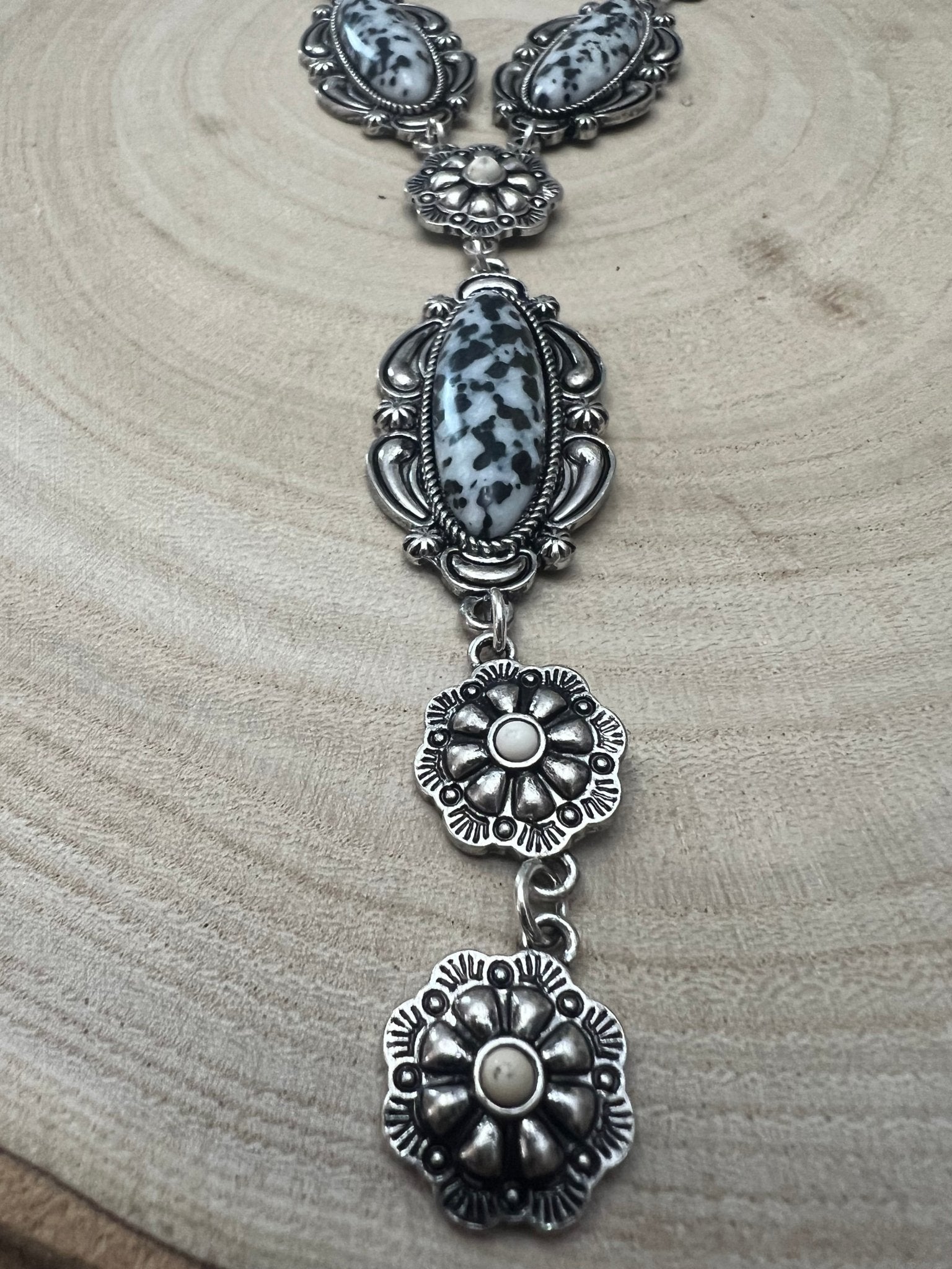 Western Faux White Buffalo Lariat Statement Necklace — 24 Inch Bold Statement - Rooted & Reckless Co.